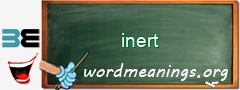 WordMeaning blackboard for inert